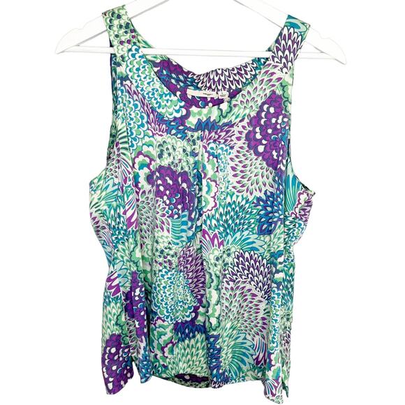 Halogen Floral Silk Blend Sleeveless Blouse - Size Large - Picture 1 of 5